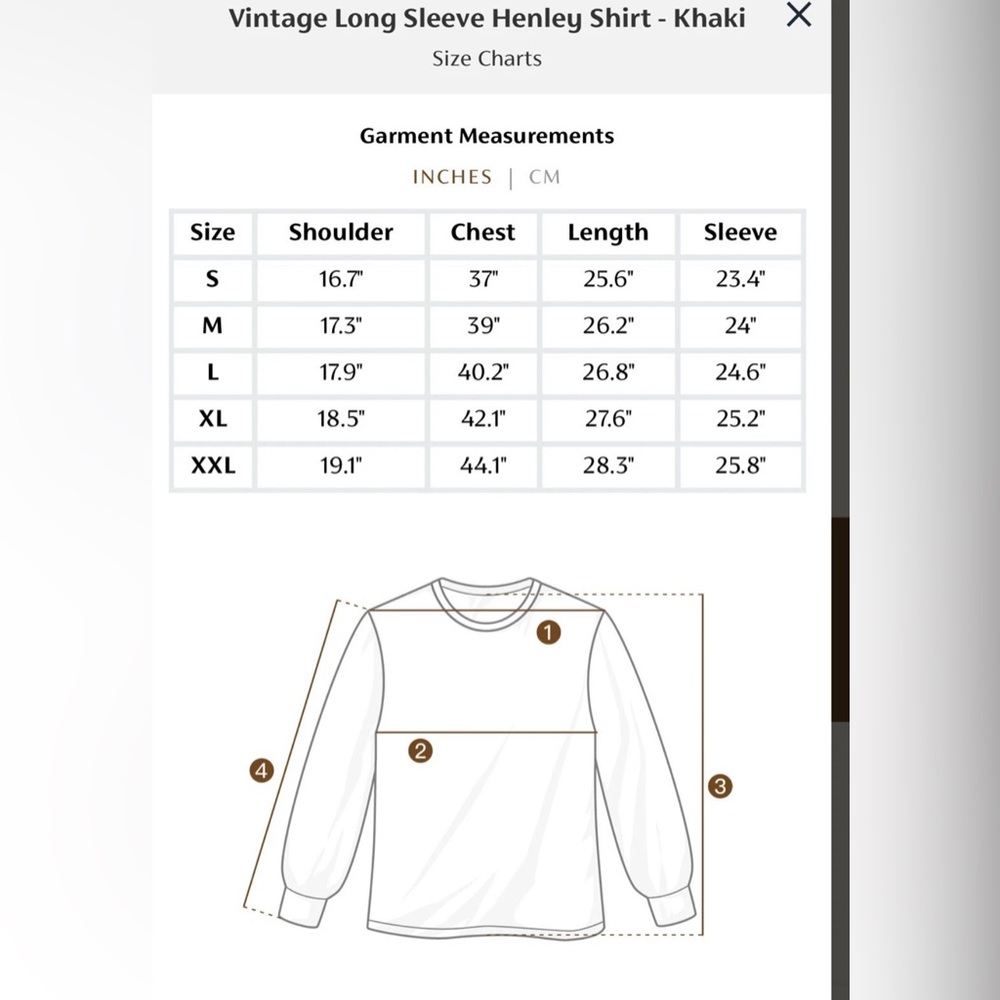 100% Cotton 14 oz VINTAGE Henley Shirt Apricot Bronson Long Sleeve OLD MONEY NWT - Picture 8 of 9